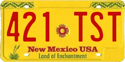 NM license plate 421TST