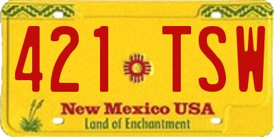 NM license plate 421TSW