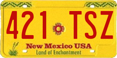 NM license plate 421TSZ