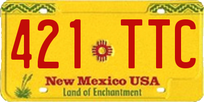 NM license plate 421TTC