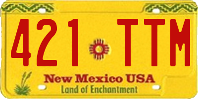 NM license plate 421TTM