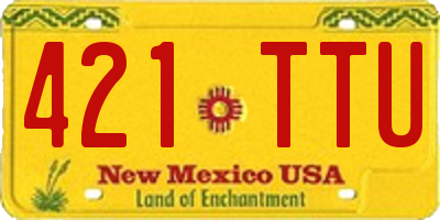 NM license plate 421TTU