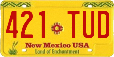 NM license plate 421TUD