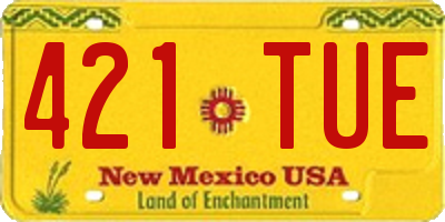 NM license plate 421TUE
