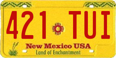 NM license plate 421TUI