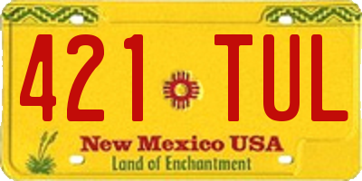 NM license plate 421TUL