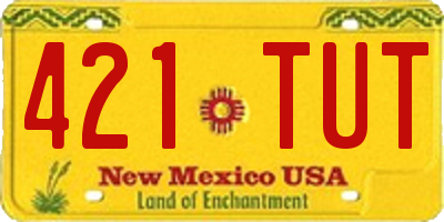 NM license plate 421TUT
