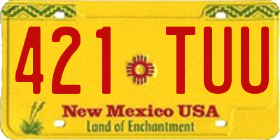 NM license plate 421TUU