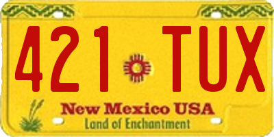 NM license plate 421TUX