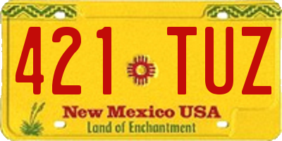 NM license plate 421TUZ