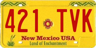 NM license plate 421TVK