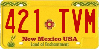 NM license plate 421TVM