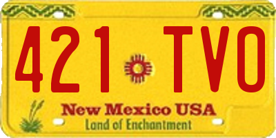 NM license plate 421TVO