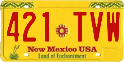 NM license plate 421TVW