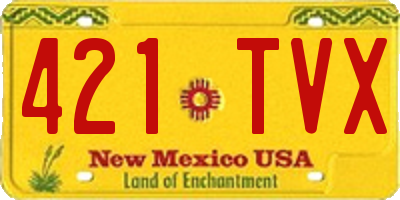 NM license plate 421TVX