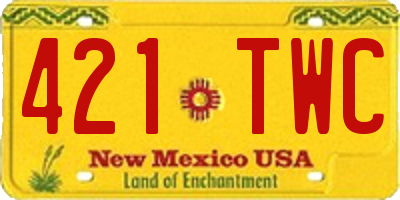 NM license plate 421TWC