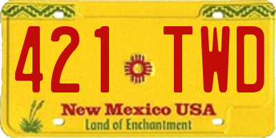 NM license plate 421TWD