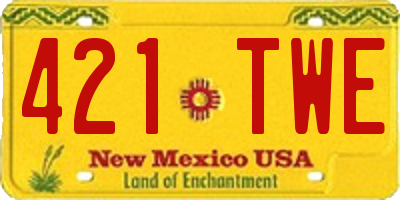 NM license plate 421TWE