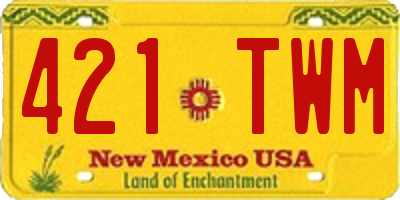 NM license plate 421TWM