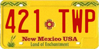 NM license plate 421TWP