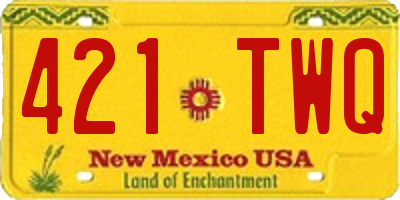 NM license plate 421TWQ