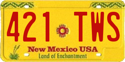NM license plate 421TWS