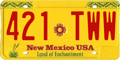 NM license plate 421TWW