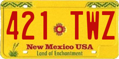NM license plate 421TWZ