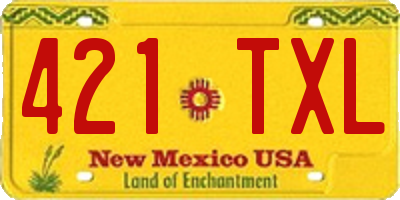 NM license plate 421TXL