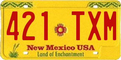 NM license plate 421TXM