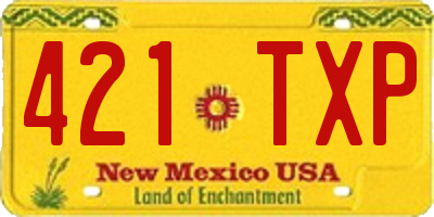 NM license plate 421TXP