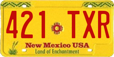 NM license plate 421TXR