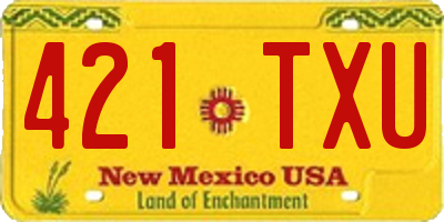 NM license plate 421TXU