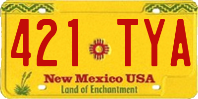 NM license plate 421TYA