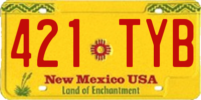 NM license plate 421TYB