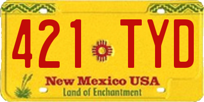 NM license plate 421TYD