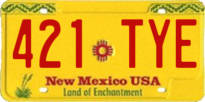 NM license plate 421TYE