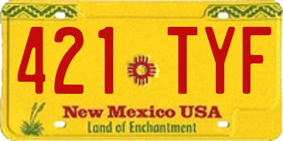 NM license plate 421TYF