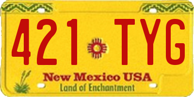 NM license plate 421TYG