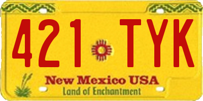 NM license plate 421TYK