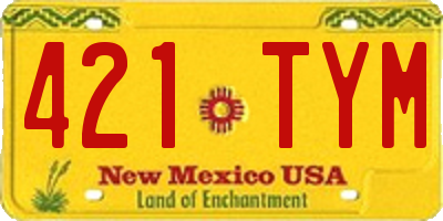 NM license plate 421TYM