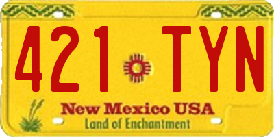 NM license plate 421TYN