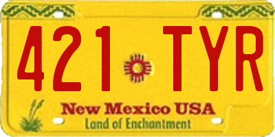NM license plate 421TYR