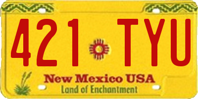 NM license plate 421TYU