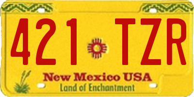 NM license plate 421TZR