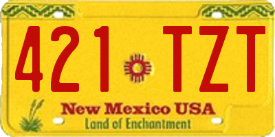 NM license plate 421TZT