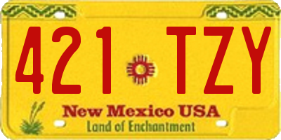 NM license plate 421TZY