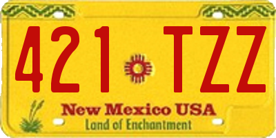 NM license plate 421TZZ