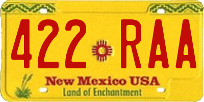 NM license plate 422RAA