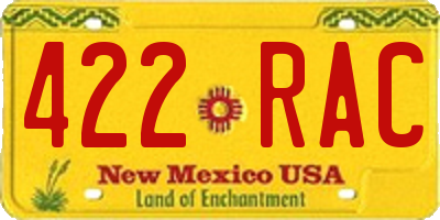 NM license plate 422RAC